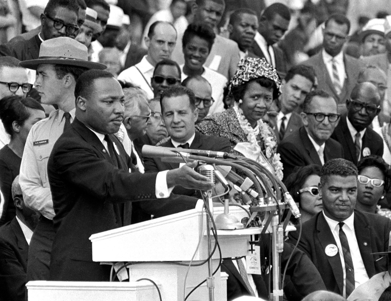 Dr. Martin Luther King Jr. delivers his “I Have a Dream” speech at the March on Washington on August 28, 1963. Photo: AP